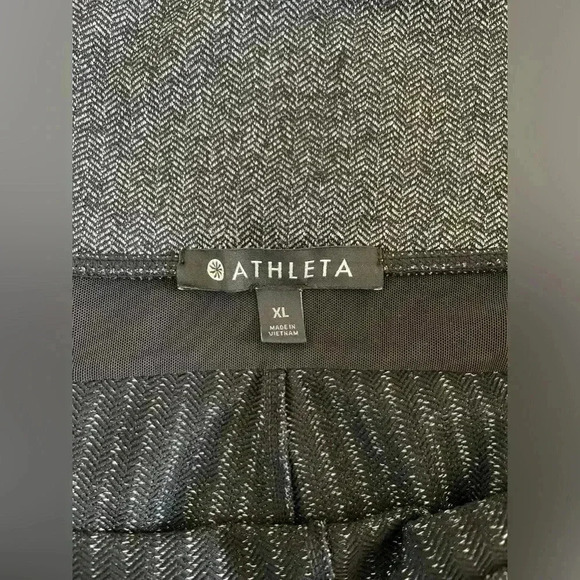 ATHLETA Women's XL Herringbone Mercer Tight Black Grey Phone Pockets Athletic - Picture 11 of 13